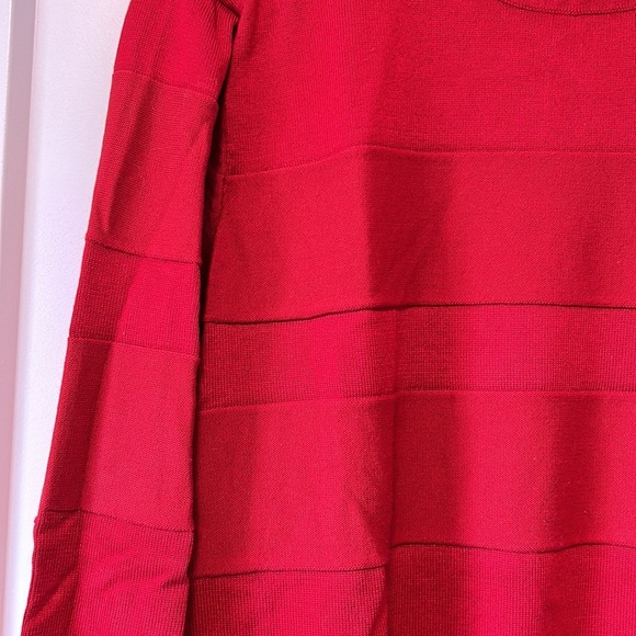 Red Monochrome Striped Sweater Turtleneck - Picture 2 of 2